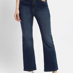 Madame Women Flared Light Fade Clean look Pure Cotton Jeans-image-94