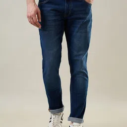 TIM PARIS Men Tapered Fit Low Distress Light Fade Jeans-image-34