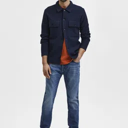 SELECTED Men Blue Slim Fit Low Distress Light Fade Jeans-image-36