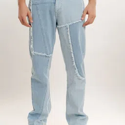 FREAKINS Men Straight Fit Mid Rise Clean Look Light Fade Pure Cotton Jeans-picture-4