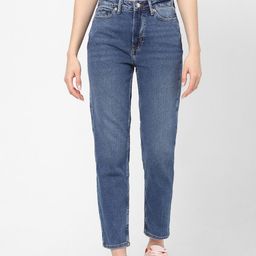 ONLY Women Blue High-Rise Low Distress Light Fade Jeans-image-115