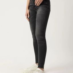 Marks & Spencer Women Grey High-Rise Low Distress Light Fade Cotton Crop Jeans-image-69