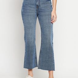 Madame Women Low Distress Light Fade Cropped Bootcut Jeans-image-22