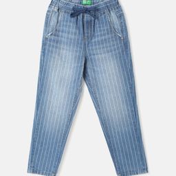 United Colors of Benetton Boys Striped Light Fade Clean Look Cotton Jeans-image-43