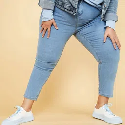 max Women Plus Size Blue Slim Fit Jeans-image-97