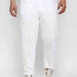 Urbano Plus Men White Regular Fit Stretchable Jeans-image-25