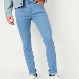 max Men Mid-Rise Clean Look Light Shade Stretchable Jeans-image-97