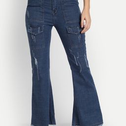 BAESD Women Jean Bootcut High-Rise Mildly Distressed Cotton Jeans-picture-6