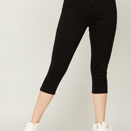 Fame Forever by Lifestyle Women Black Skinny Fit Cotton 3/4 Jeans-image-32