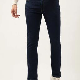 Marks & Spencer Men Blue Straight Fit Low Distress Jeans-image-68