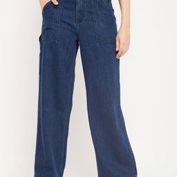 Madame Women Wide Leg Mid-Rise Light Fade Cotton Jeans-image-10