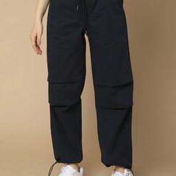 V-Mart Women Mid Rise Cotton Cargo Trousers-image-2