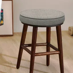 Chumbak Grey Printed Round Ottomans-51