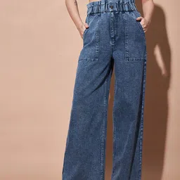 SASSAFRAS BASICS Women High-Rise Heavy Fade Stretchable Jeans-picture-45