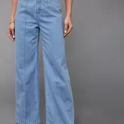 Miss Chase Women Straight Fit High-Rise Heavy Fade Jeans-image-84