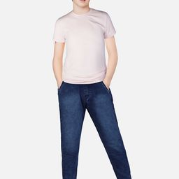 Gini and Jony Kids Boys Navy Blue Solid Heavy Fade Jeans-image-11