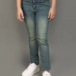 V-Mart Girls Mid Rise Slim Fit Heavy Fade Cotton Jeans-image-41