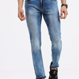 Old Grey Men Slim Fit Heavy Fade Stretchable Jeans-picture-5