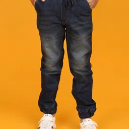 V-Mart Boys Jogger Fit Mid Rise Clean Look Heavy Fade Knitted Cotton Jeans-37