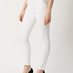 DressBerry Women White Skinny Fit High-Rise Coloured Shade Clean Look Stretchable Jeans-image-8