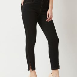 DressBerry Women Black Skinny Fit High-Rise Dark Shade Clean Look Stretchable Jeans-image-87
