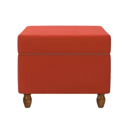 Chumbak Modern Trunk Coral Red Solid Rectangle Ottoman image 4