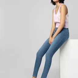 ONLY Women Skinny Fit High-Rise Heavy Fade Cotton Jeans-image-64