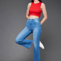 Miss Chase Women Wide Leg Clean Look Light Fade Jeans-image-68