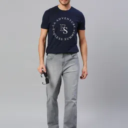 High Star Men Grey Bootcut Light Fade Stretchable Cotton Jeans-image-39