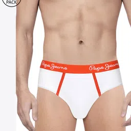Pepe Jeans Men Pack of 2 White Solid Briefs 8936495-2-image-80