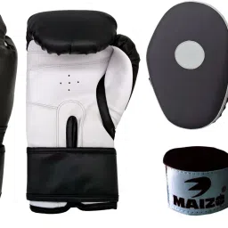 Boxing Punching Mitts Combo With 100" Black Handwrap and Pro Training 10 Oz Boxing Gloves-image-23