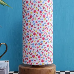Devansh White & Pink Solid Contemporary Column Table Lamp with Shade image 4