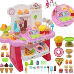 Operated Super Mini Market For Kids Counter Ice Cream Sale Cashier 37PCS-27