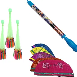 Pipe Pichkari+3 Magic Balloons 10 holi Cap For Kids Holi party Water Gun-16