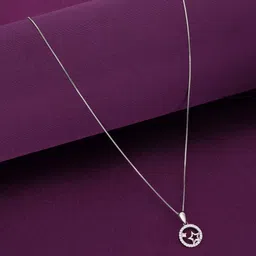 KAI JEWEL 92.5 Sterling Silver Rhodium-Plated Cubic Zirconia Star Shaped Pendant & Chain-1