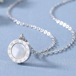 Jewels Galaxy Silver-Plated Dual Side Circular Pendant With Chain-image-25