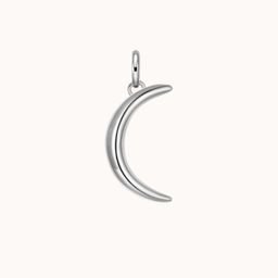 HighSpark 925 Sterling Silver Glistening Crescent Moon Pendant-image-23