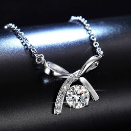 Jewels Galaxy Silver-Plated CZ-Studded & Infinity-Charm Anti-Tarnish Pendant With Chain-47