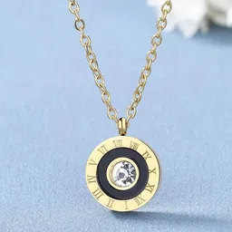 Jewels Galaxy Gold-Plated CZ-Studded Circular Pendant-image-46