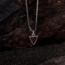 VIRAASI Silver-Plated Triangle Shaped Pendant With Chain-43