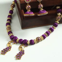 AKSHARA Purple German Silver Jewelry Set-31