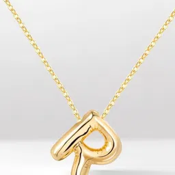 SALVE Anti-Tarnish R Initial Pendants with Chains-18