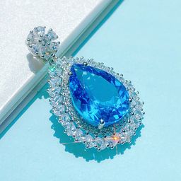 Designs & You Silver-Plated American Diamond-Studded Teardrop Shape Pendant With Chain-9