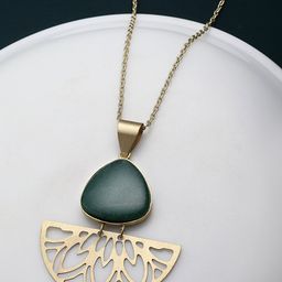 PANASH Gold-Plated Stone-Studded Pendant with Chain-42