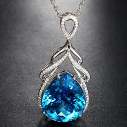 Designs & You Silver-Plated AD Studded Teardrop Shape Pendant-46