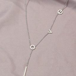 Jewels Galaxy Silver-Plated Anti-Tarnish Love Themed Hanging Pendant With Chain-42