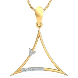 KUBERBOX 18KT Gold Diamond Studded Dise Pendant- 0.99 gm-47