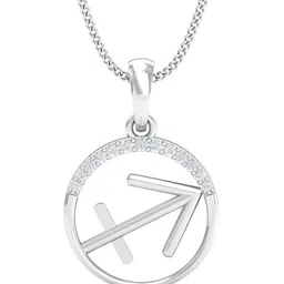 KUBERBOX Sagittarius Zodiac 18KT White Gold Diamond Pendant -0.81 gm-36