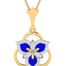 KUBERBOX Treble 18KT Gold Diamond Studded Pendant-1.56gm-38