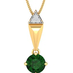 KUBERBOX Annora 18KT Gold Diamond Quartz Studded Pendant-1.49gm-image-16